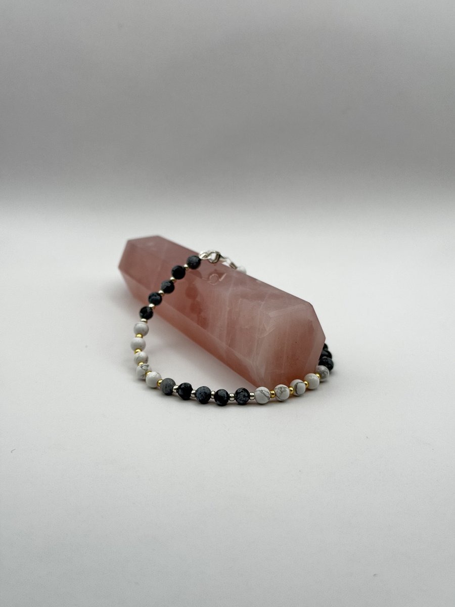 Howlite & Snowflake Obsidian — SunStone Jewellery